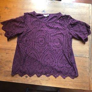 Purple Anthropologie (Porridge brand) Eyelet Top